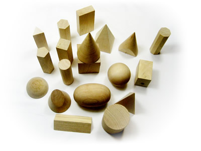 Hardwood Geometric Solids (19pcs/set)